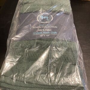 Hearth & Harbor Hunter Green 13”x13” Wash Cloths 12 Pack